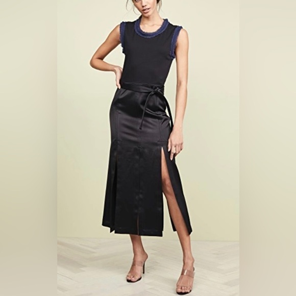 Philip Lim Front Slits Sleeves Dress in black size 0 - Picture 1 of 13